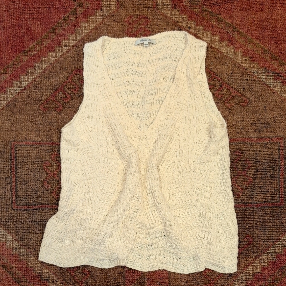 Knit Cream Sleeveless Top